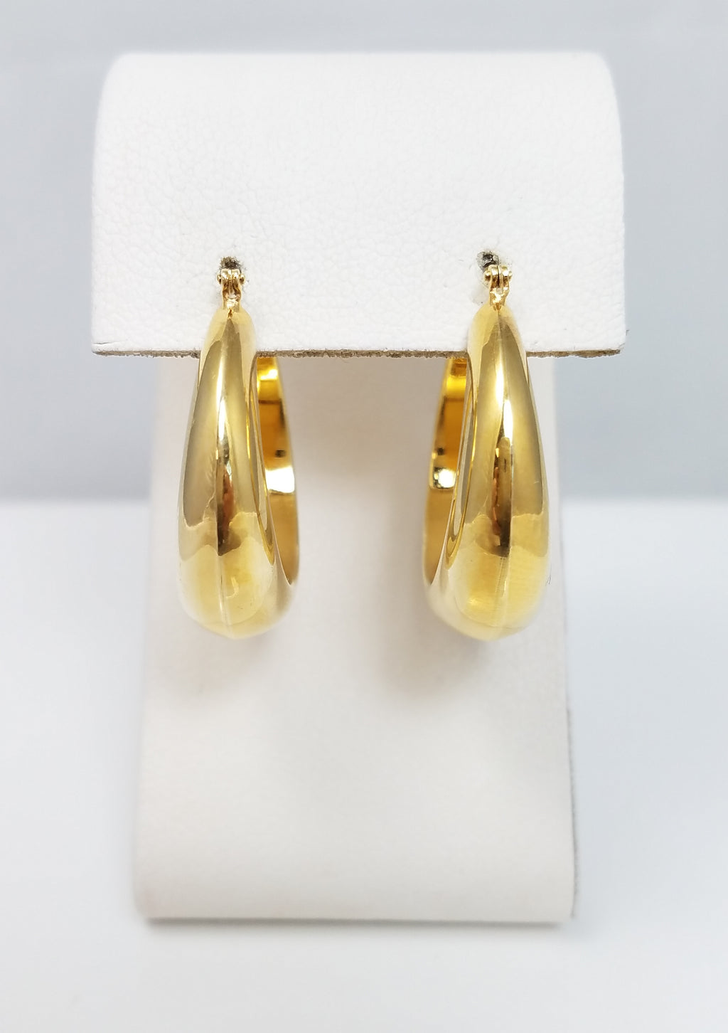 Classic 14k Yellow Gold Resin Filled Hoop Earrings