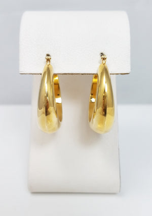 Classic 14k Yellow Gold Resin Filled Hoop Earrings