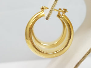 Classic 14k Yellow Gold Resin Filled Hoop Earrings