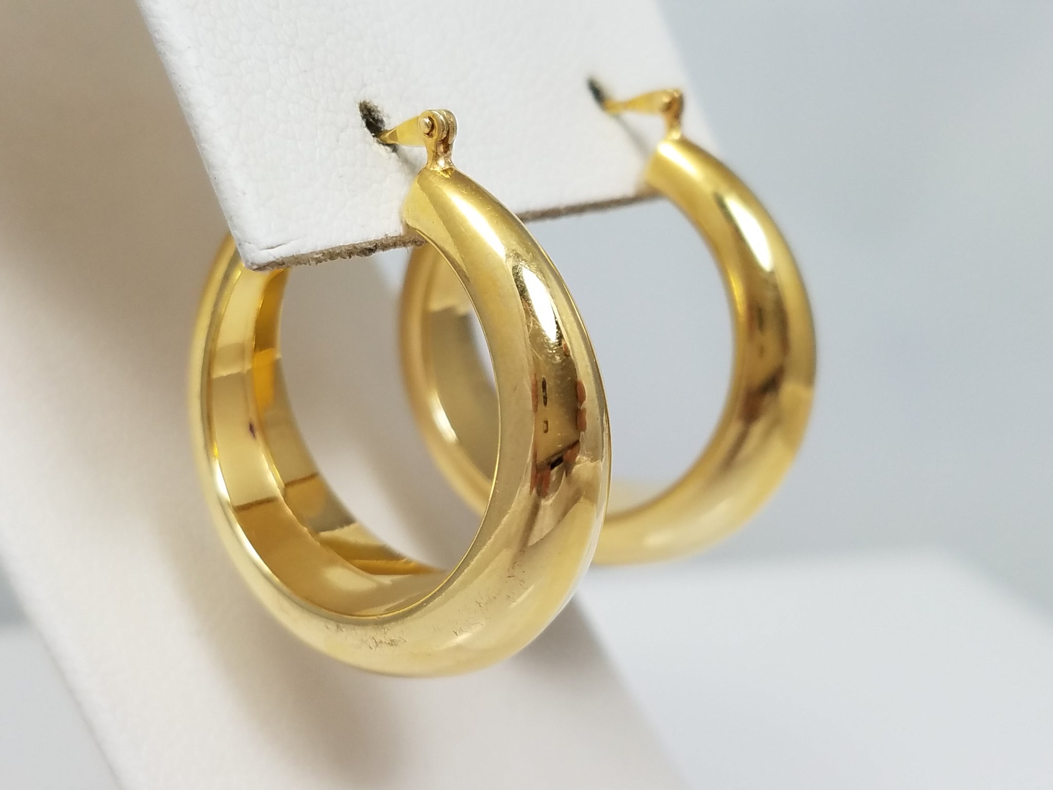 Classic 14k Yellow Gold Resin Filled Hoop Earrings