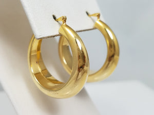 Classic 14k Yellow Gold Resin Filled Hoop Earrings
