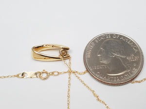 Chic 18" 14k Yellow Gold Natural Diamond Pendant Necklace
