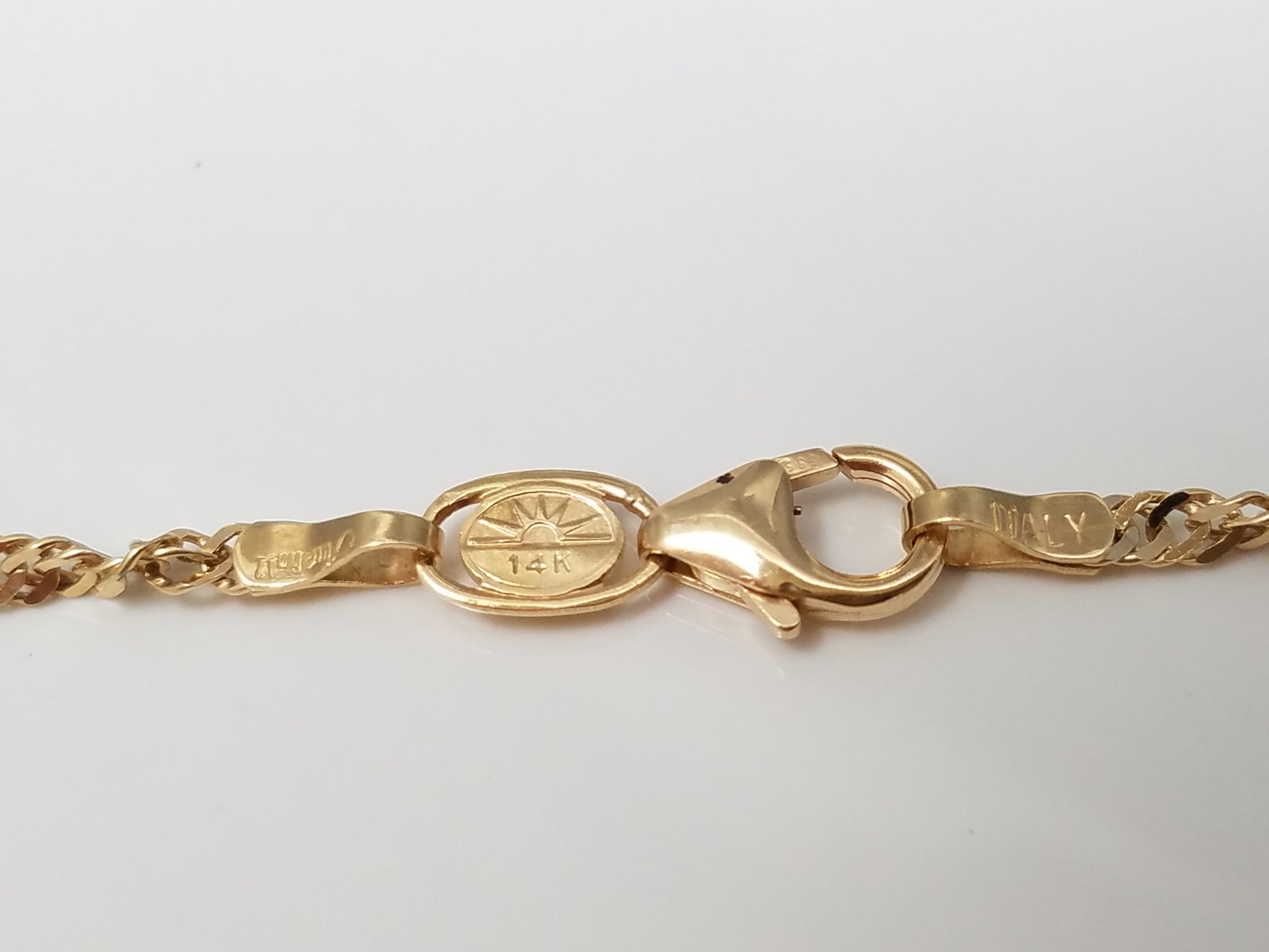 Dazzling Solid 14k Yellow Gold Singapore Link 24" Italian Chain