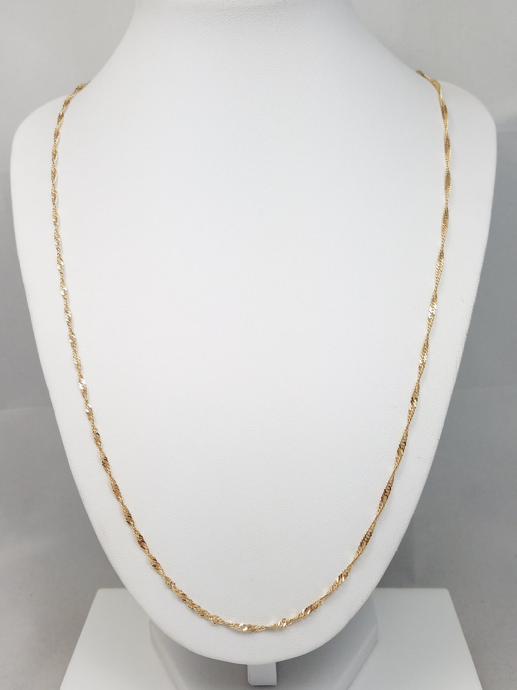 Dazzling Solid 14k Yellow Gold Singapore Link 24" Italian Chain