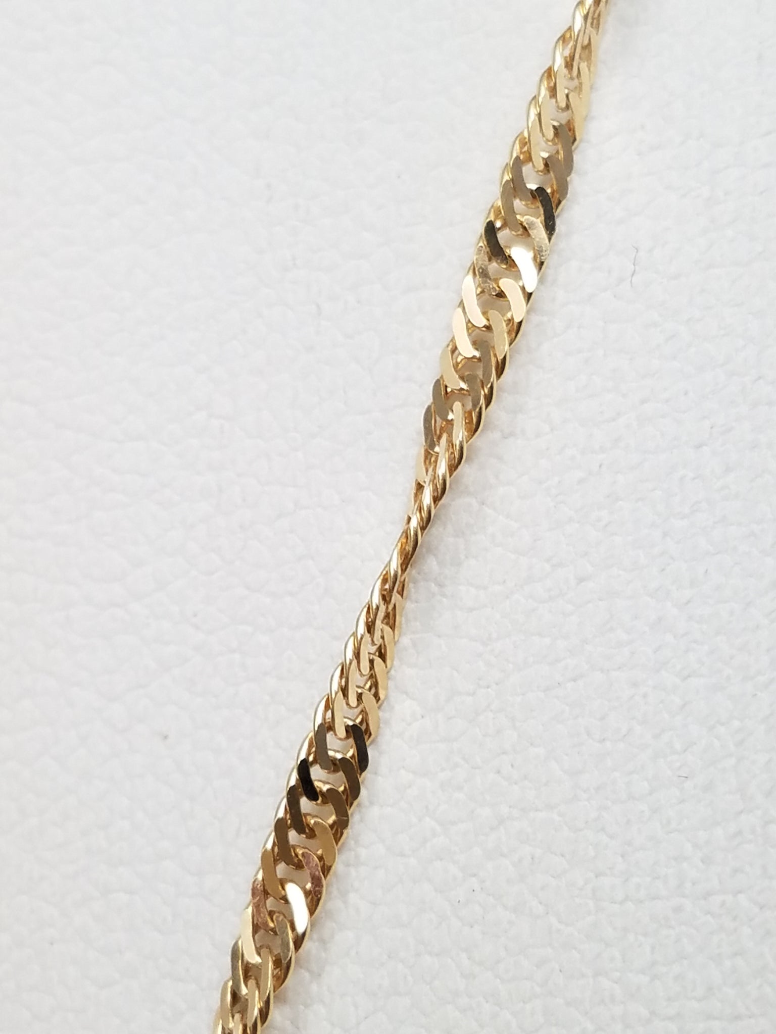 Dazzling Solid 14k Yellow Gold Singapore Link 24" Italian Chain
