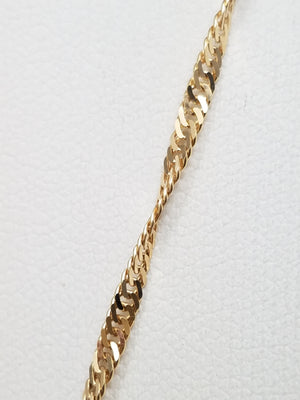 Dazzling Solid 14k Yellow Gold Singapore Link 24" Italian Chain