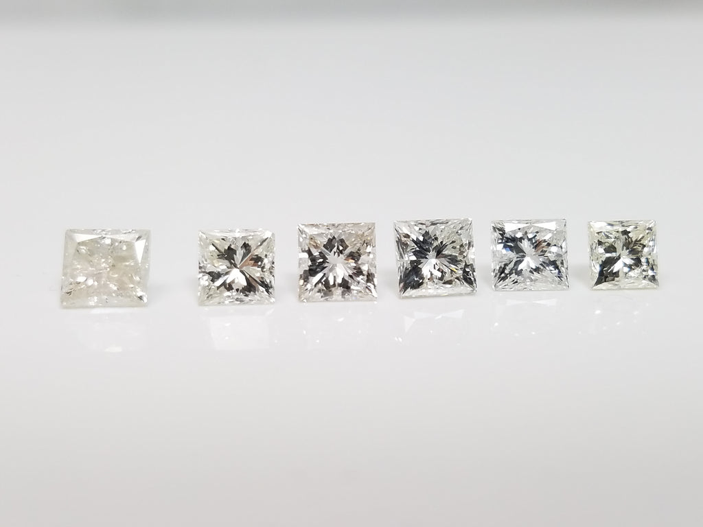 Six Flashy Princess Shaped Loose Diamond Lot 3.74ctw