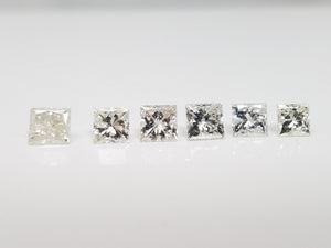 Six Flashy Princess Shaped Loose Diamond Lot 3.74ctw