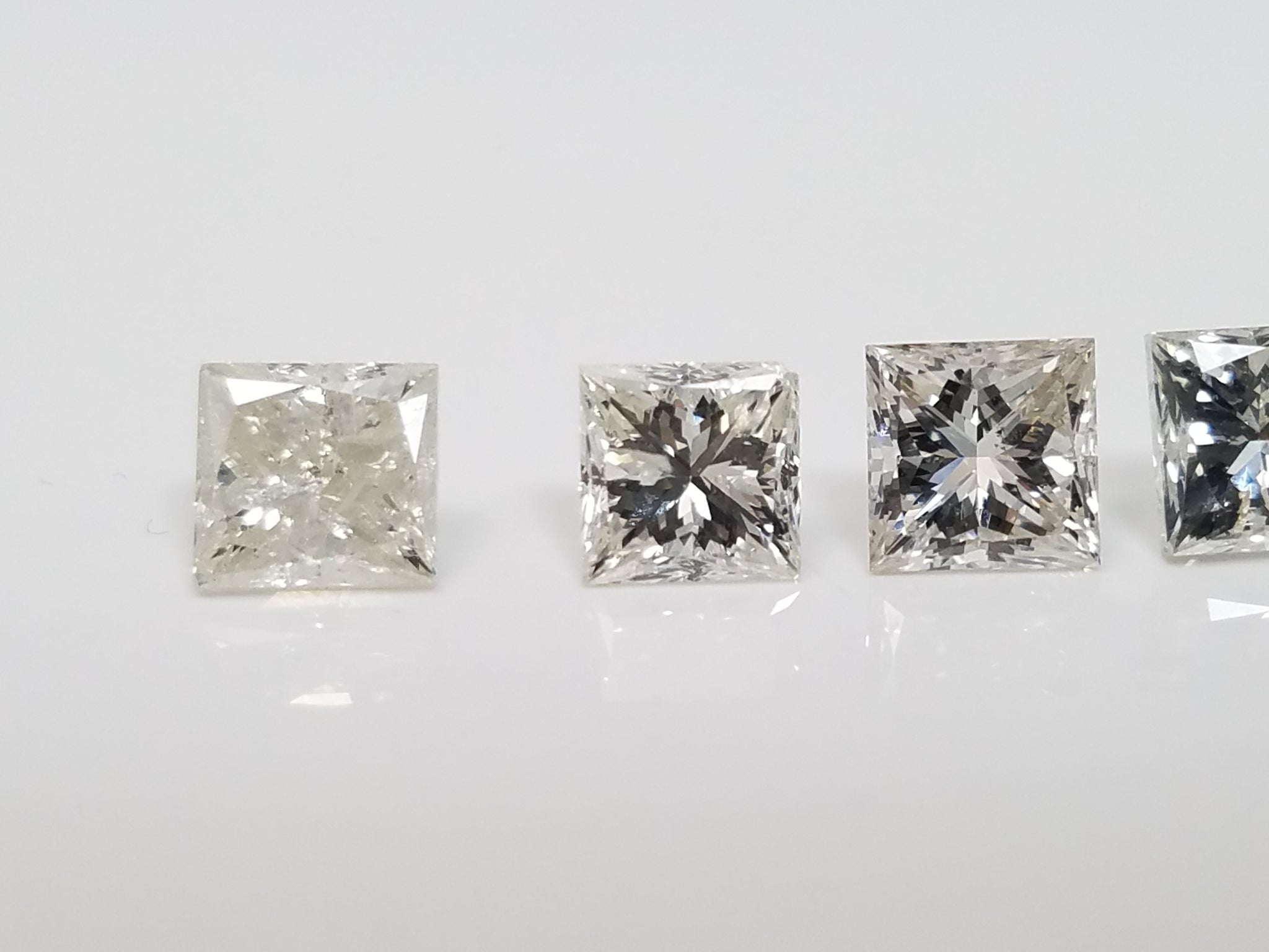 Six Flashy Princess Shaped Loose Diamond Lot 3.74ctw