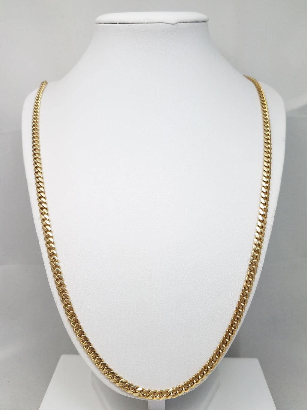 Sporty 28.5" Solid 10k Yellow Gold Cuban Link Chain Necklace
