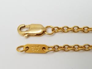 24k Yellow Gold Rolo Link 21.5" Necklace