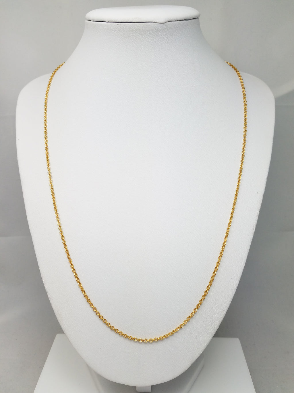 24k Yellow Gold Rolo Link 21.5" Necklace