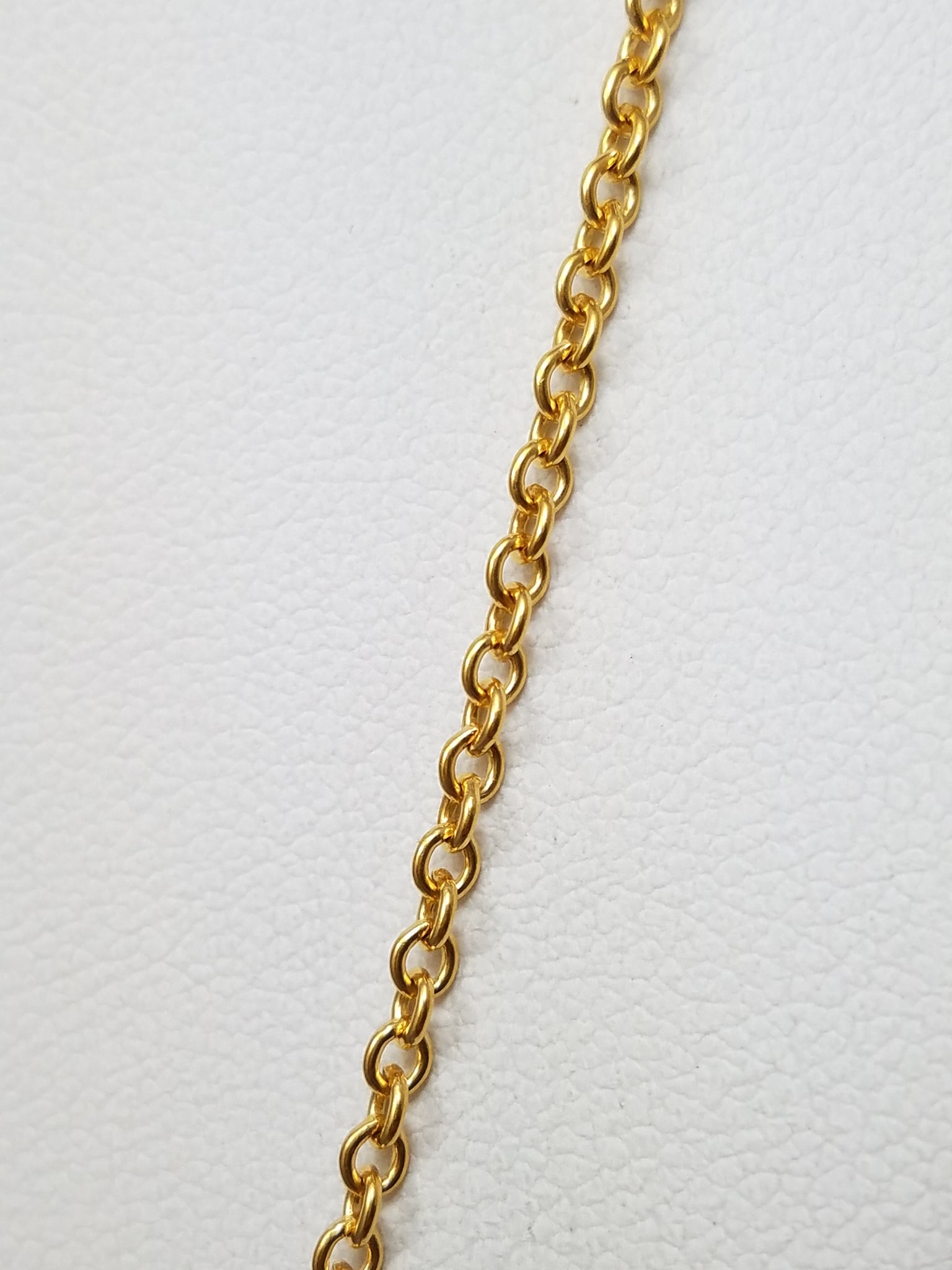 24k Yellow Gold Rolo Link 21.5" Necklace