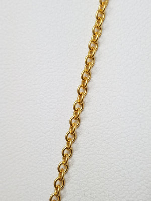 24k Yellow Gold Rolo Link 21.5" Necklace