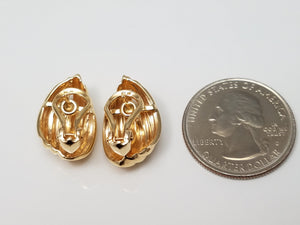 Chunky Textured Earrings in 14k Yellow Gold