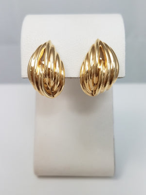 Chunky Textured Earrings in 14k Yellow Gold