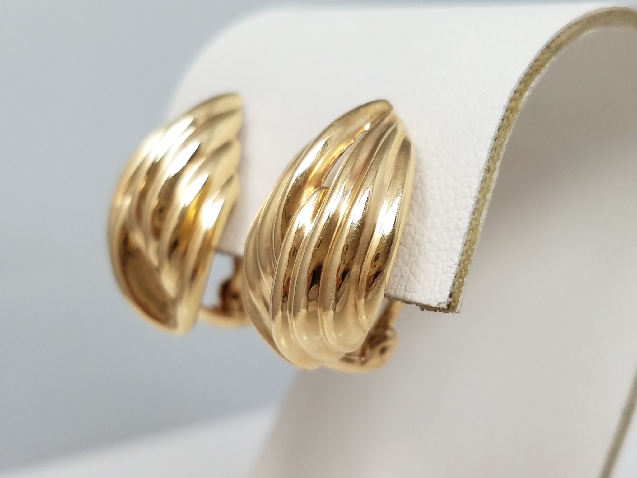 Chunky Textured Earrings in 14k Yellow Gold