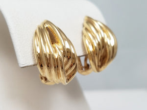 Chunky Textured Earrings in 14k Yellow Gold