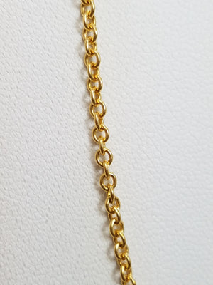 Sporty 21.5" Solid 24k Yellow Gold Cable Link Chain Necklace