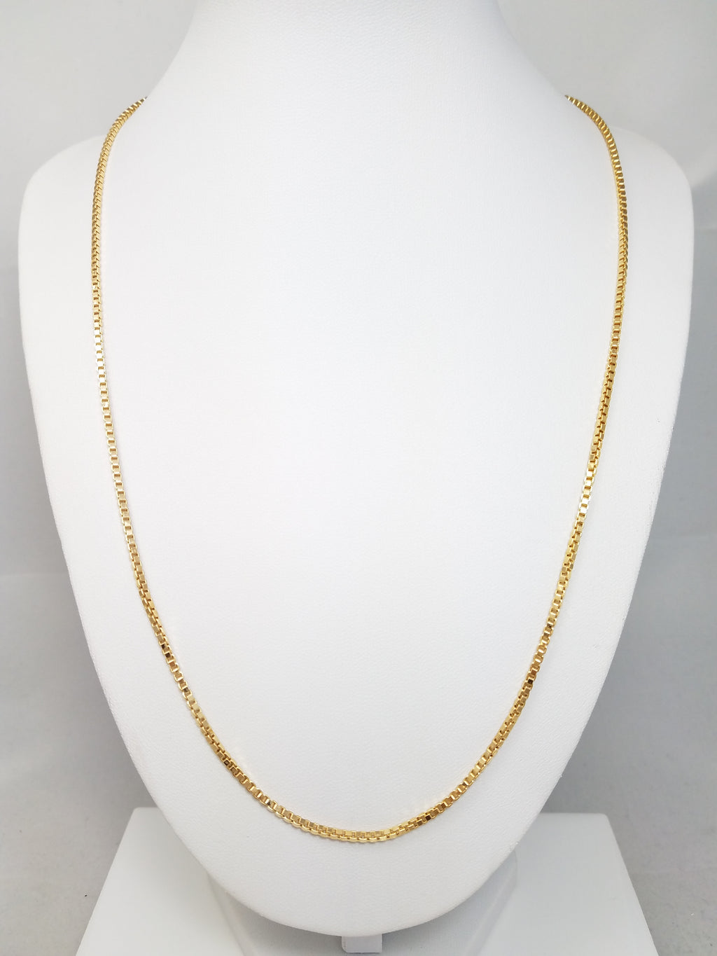 Classic 22" 14k Yellow Gold Box Link Chain Necklace