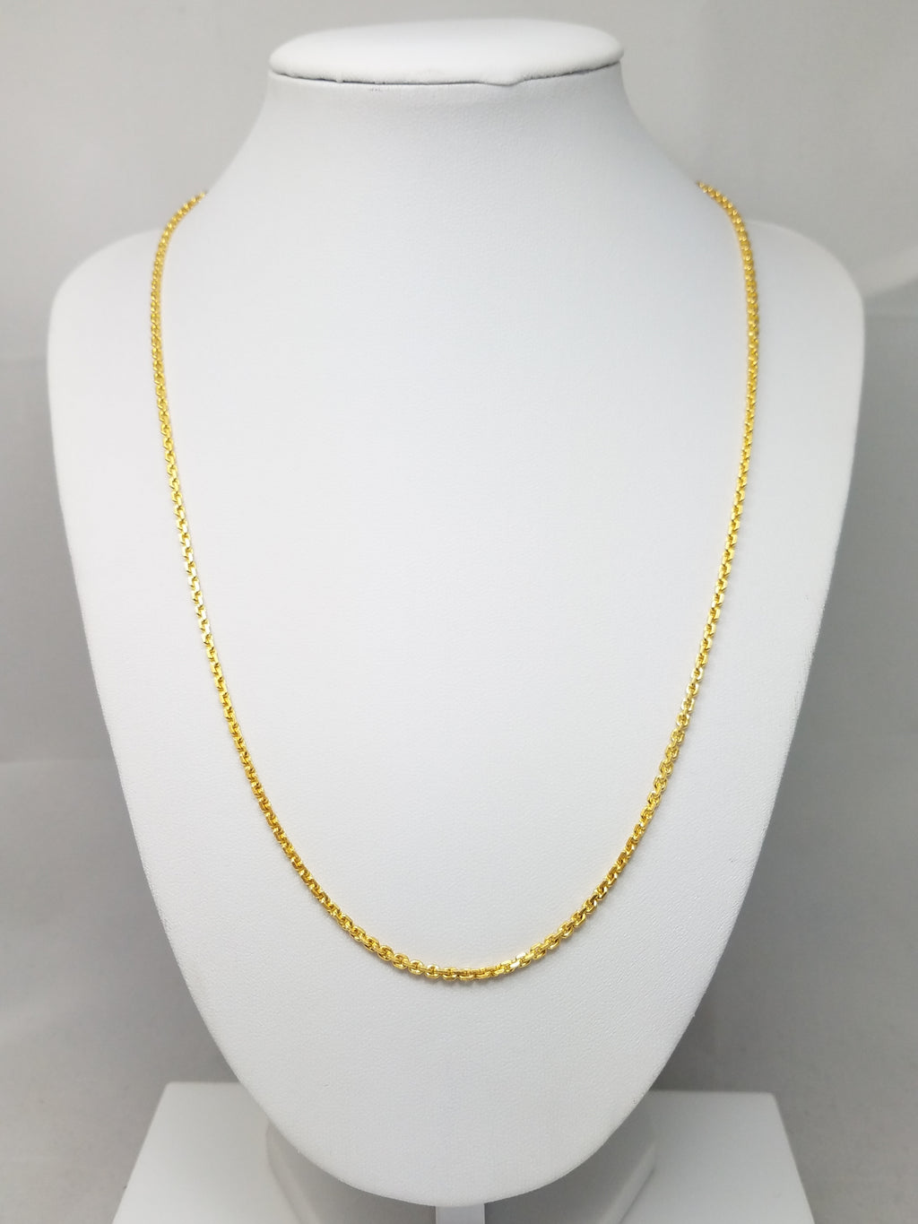 24k Yellow Gold Solid Cable Link 20.5" Necklace