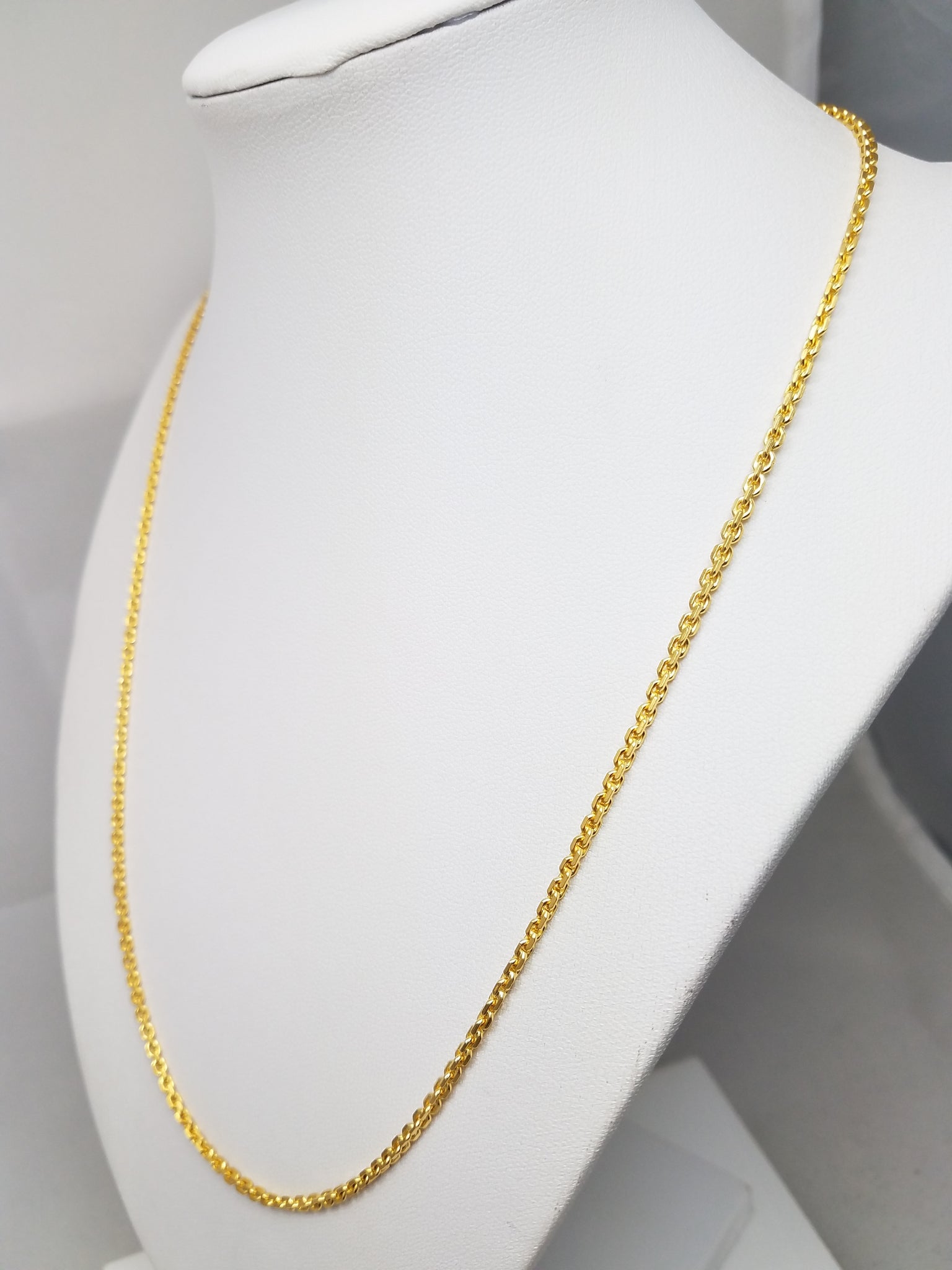 24k Yellow Gold Solid Cable Link 20.5" Necklace
