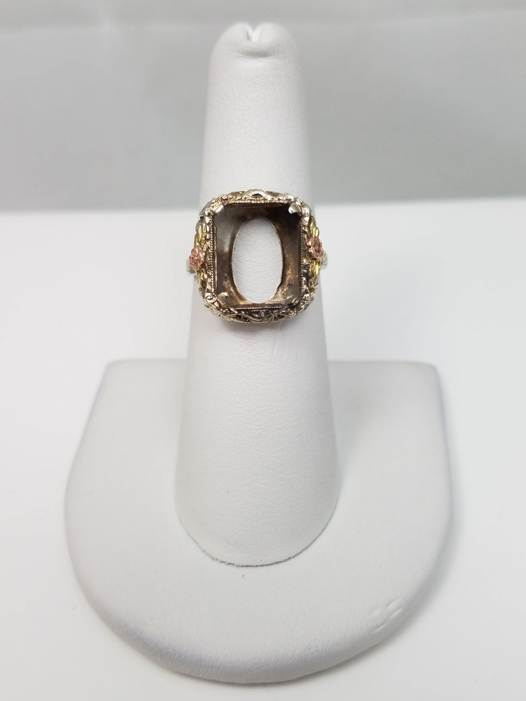 Glamorous 14k Tri Color Gold Ring Mount To Restore