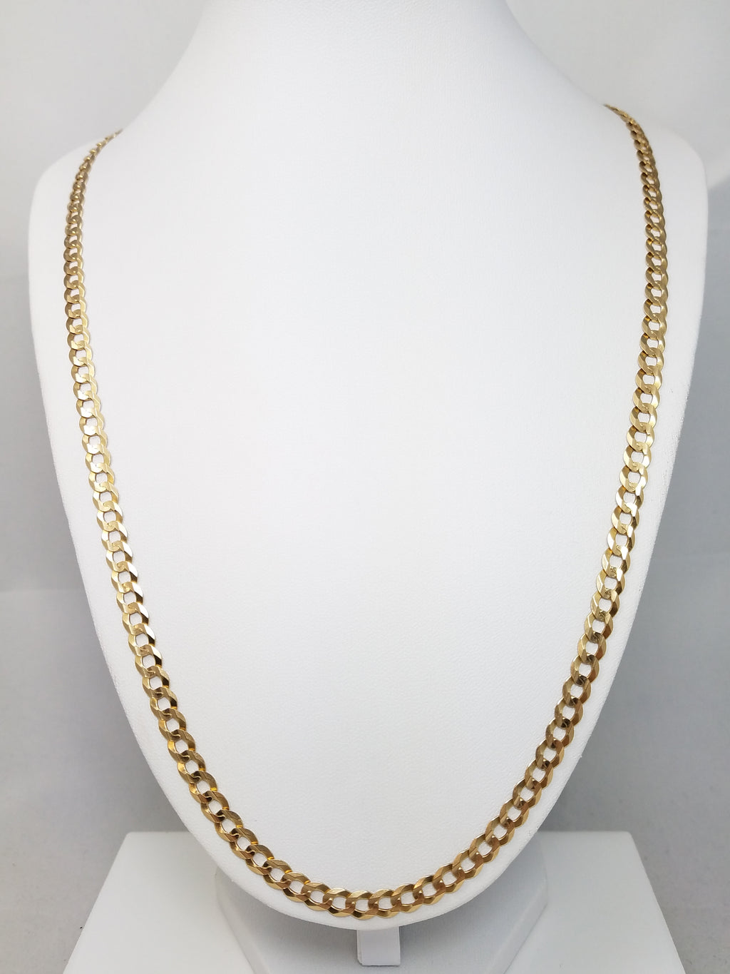 Bold 24.75" Solid 14k Yellow Gold Curb Link Chain