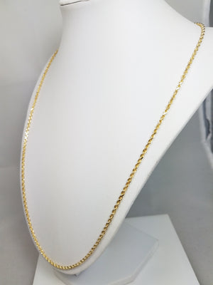 Versatile 10k Yellow Gold 24" Solid Rope Chain