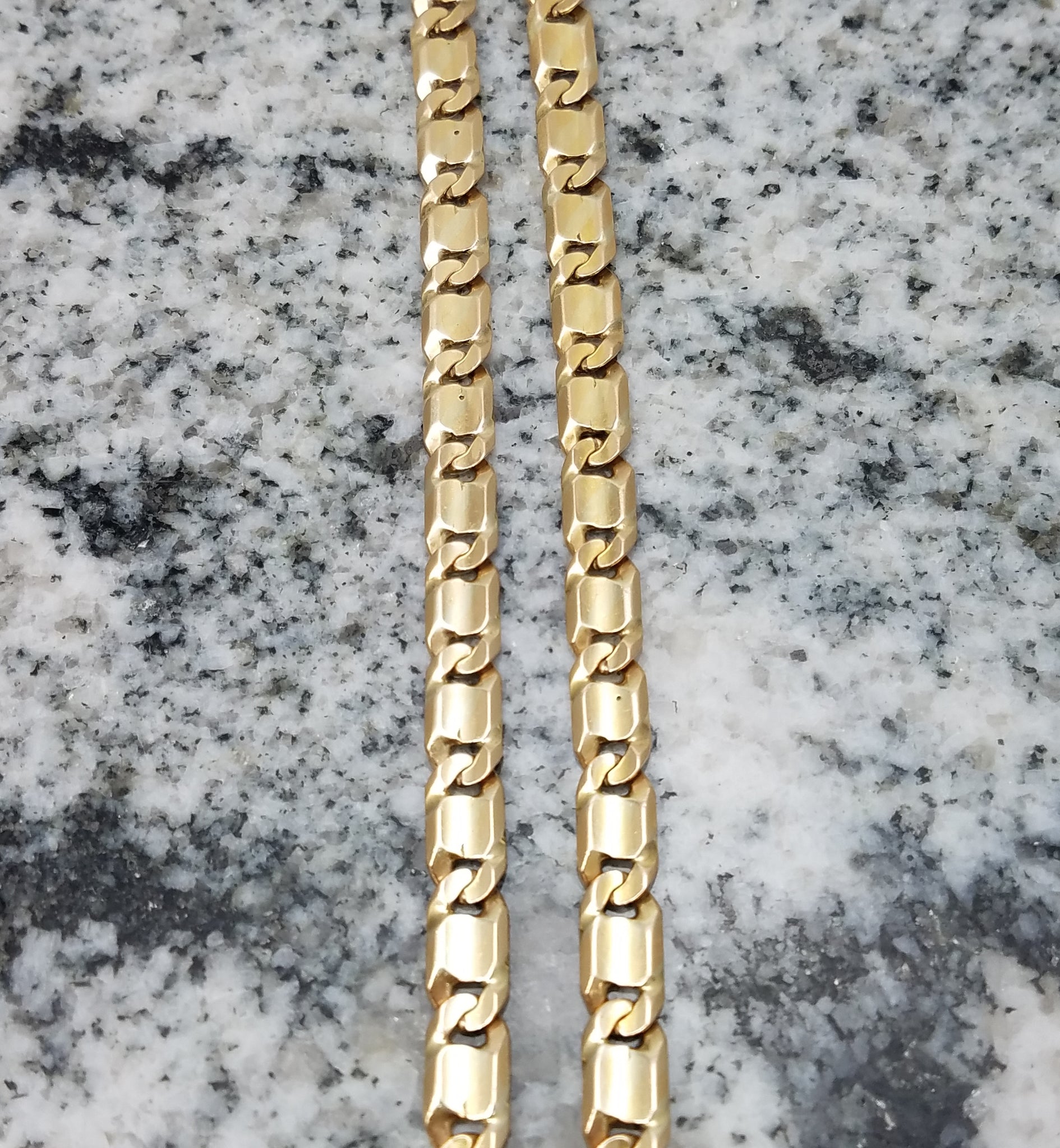 Stately 20.25" Solid 10k Yellow Gold Fancy Link Chain Necklace