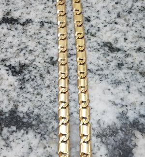 Stately 20.25" Solid 10k Yellow Gold Fancy Link Chain Necklace