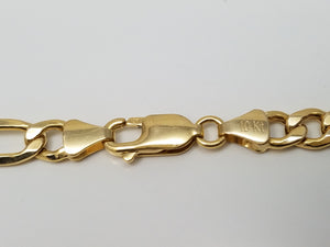 Sporty 22" Hollow 10k Yellow Gold Figaro Link Chain Necklace