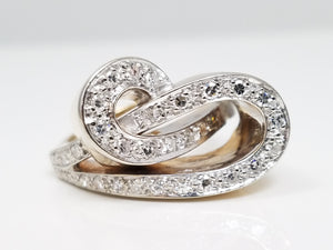 Vintage Retro 14k Yellow Gold Natural Diamond Custom Ring