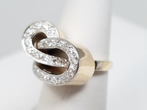 Vintage Retro 14k Yellow Gold Natural Diamond Custom Ring