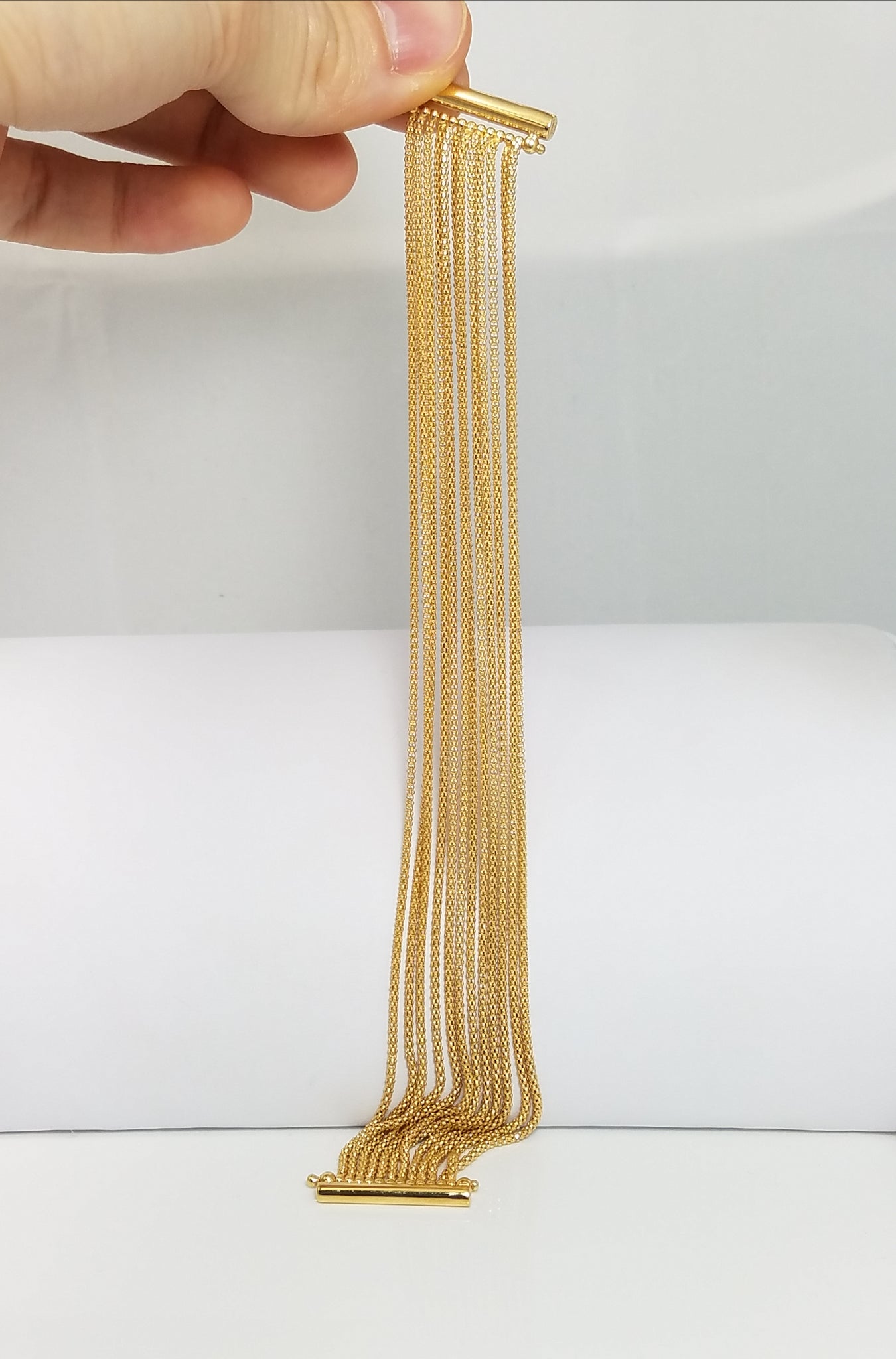 Radiant 18k Yellow Gold 12-Strand 7.5" Bracelet - New!