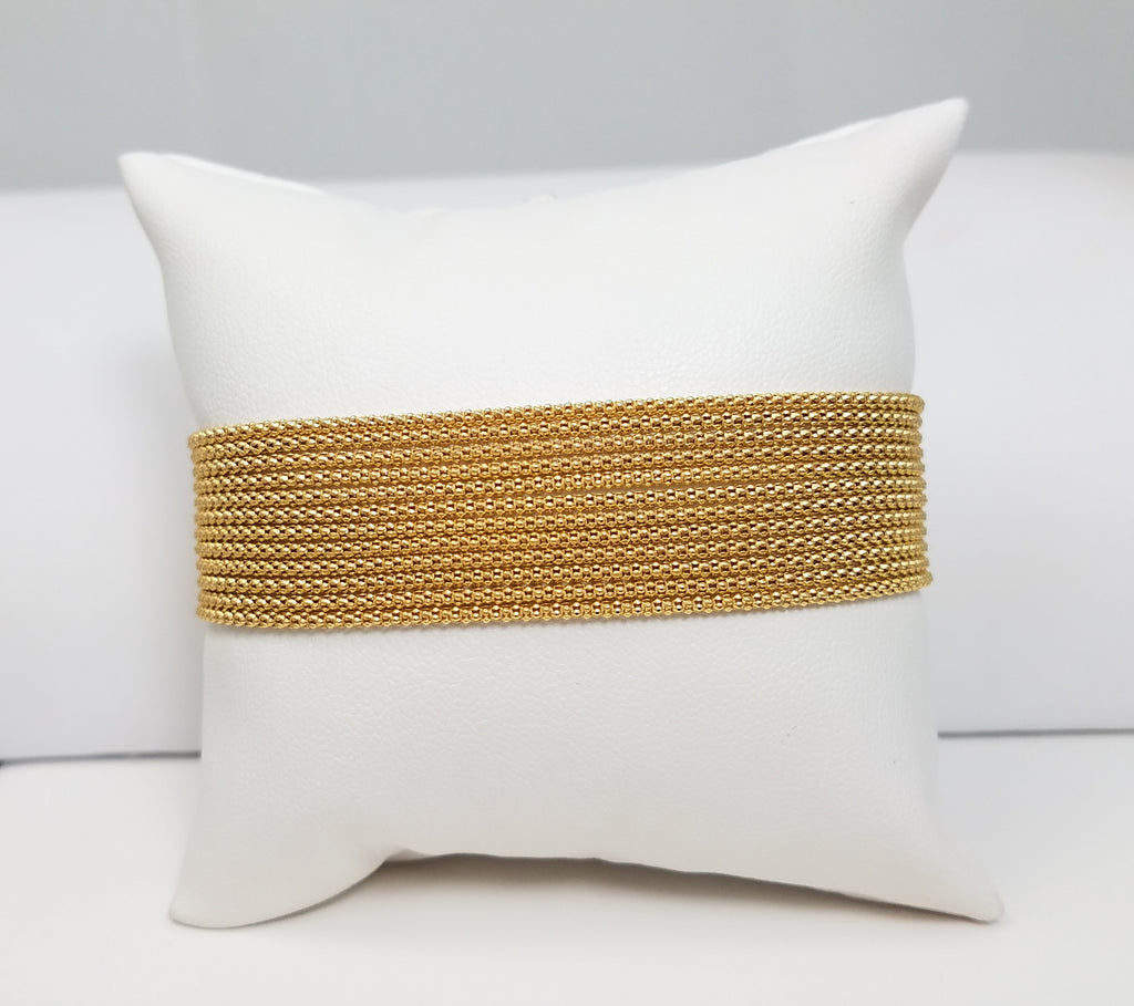 Radiant 18k Yellow Gold 12-Strand 7.5" Bracelet - New!