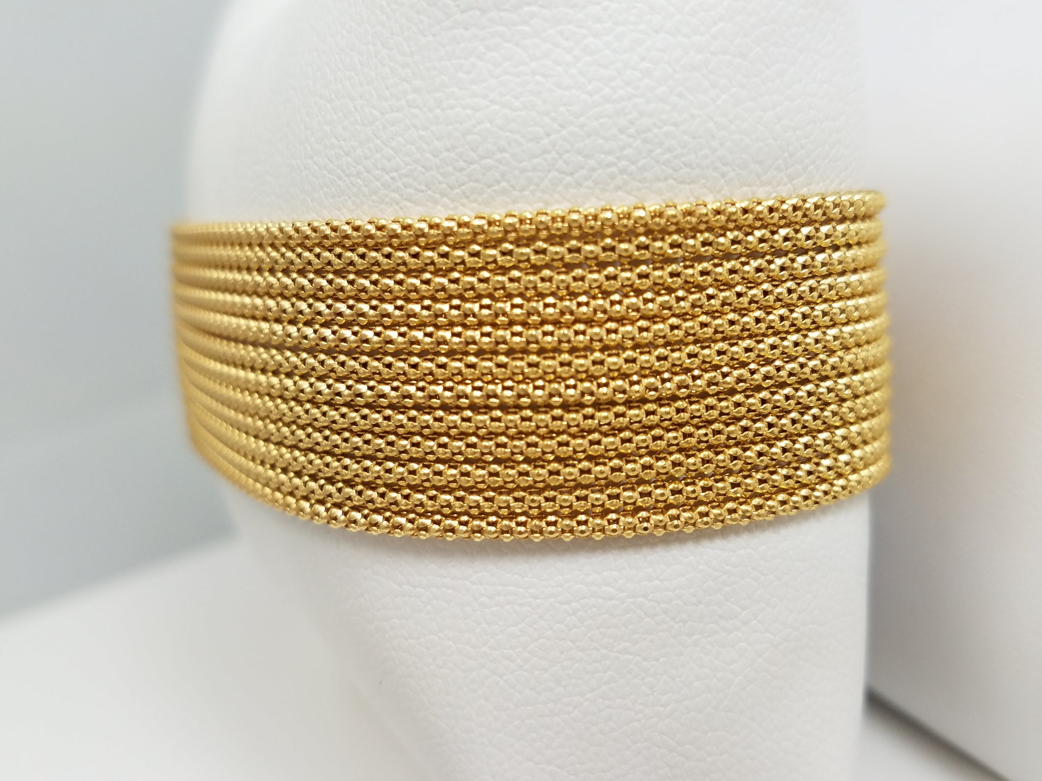 Radiant 18k Yellow Gold 12-Strand 7.5" Bracelet - New!
