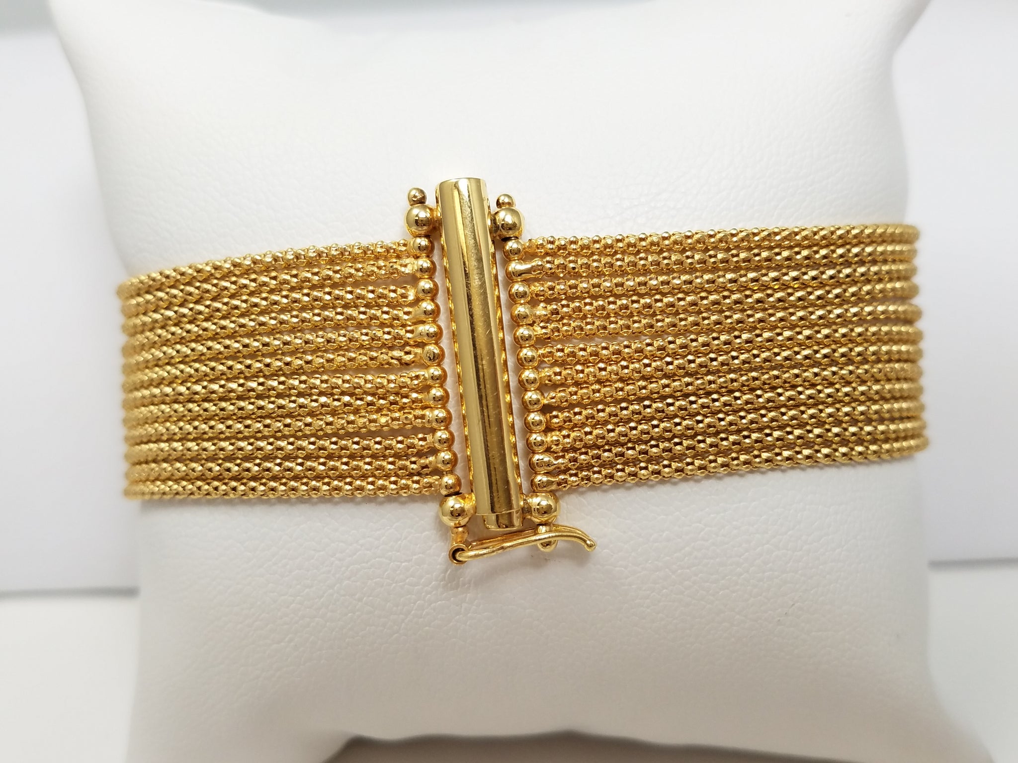 Radiant 18k Yellow Gold 12-Strand 7.5" Bracelet - New!