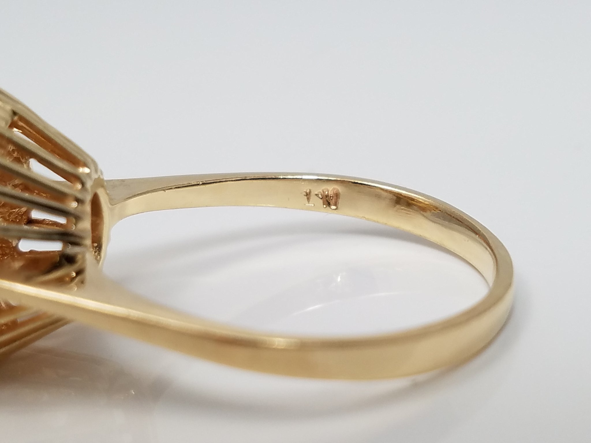 Fantastic 14k Yellow Gold Natural Diamond Ballerina Ring
