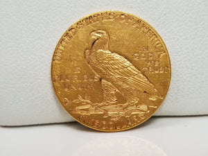 Majestic 1909-D US $5 Indian Head Gold Coin