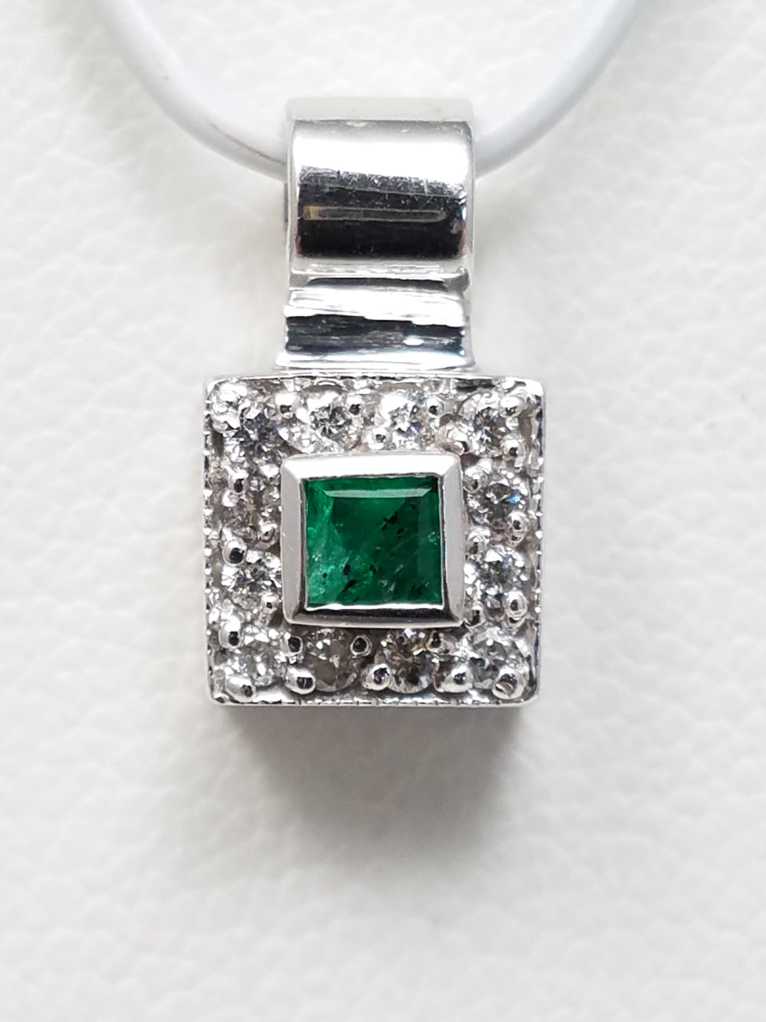 Dainty 14k White Gold Natural Emerald Diamond EFFY Jewelry Set