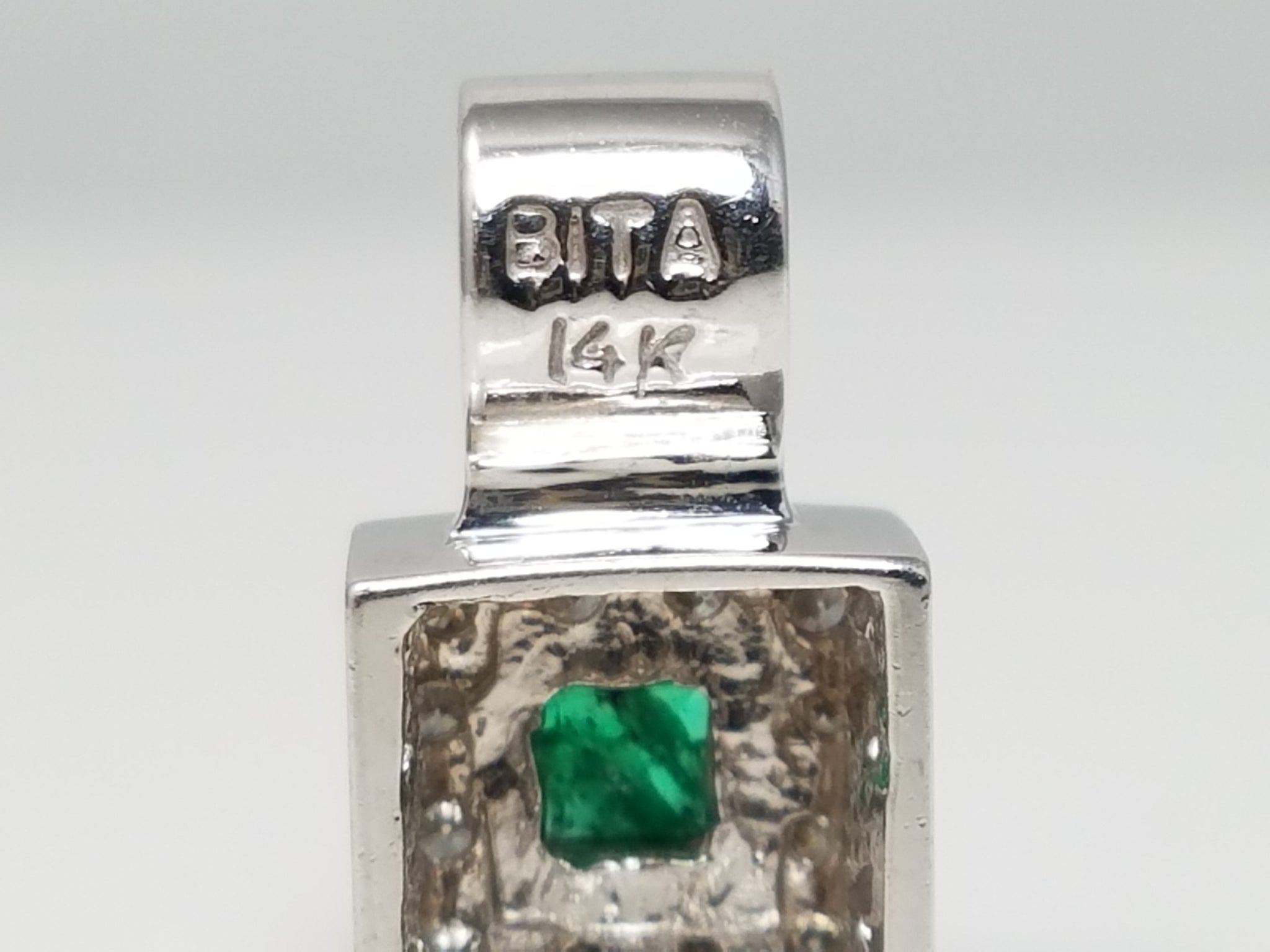 Dainty 14k White Gold Natural Emerald Diamond EFFY Jewelry Set
