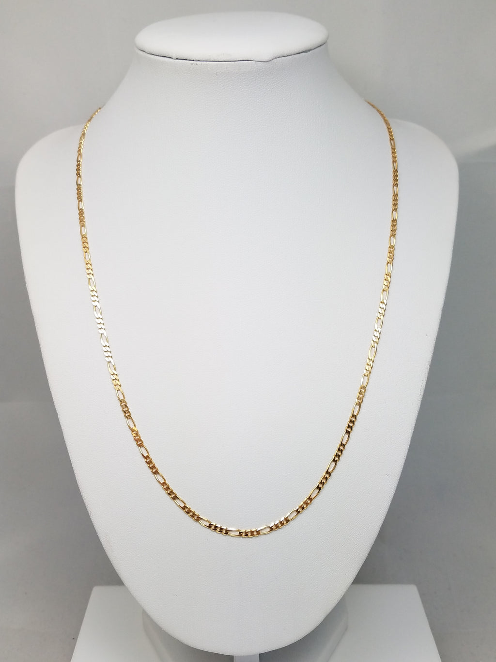 Classic 20" Solid 14k Yellow Gold Figaro Link Chain Necklace