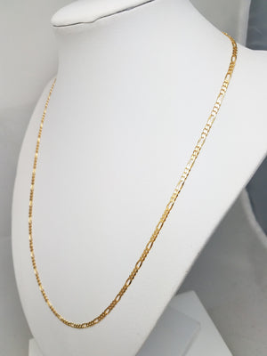 Classic 20" Solid 14k Yellow Gold Figaro Link Chain Necklace