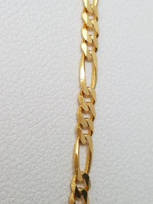Classic 20" Solid 14k Yellow Gold Figaro Link Chain Necklace