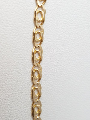 Special Solid 14k Yellow Gold 19.5" Tiger Eye Link Chain