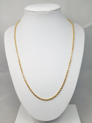 Like-New 14k Yellow Gold 20" Solid Rope Chain