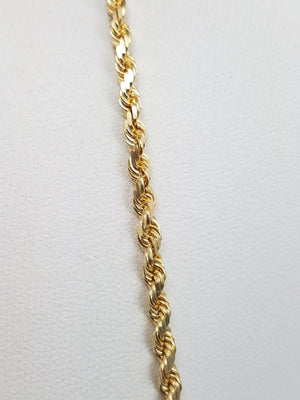 Like-New 14k Yellow Gold 20" Solid Rope Chain