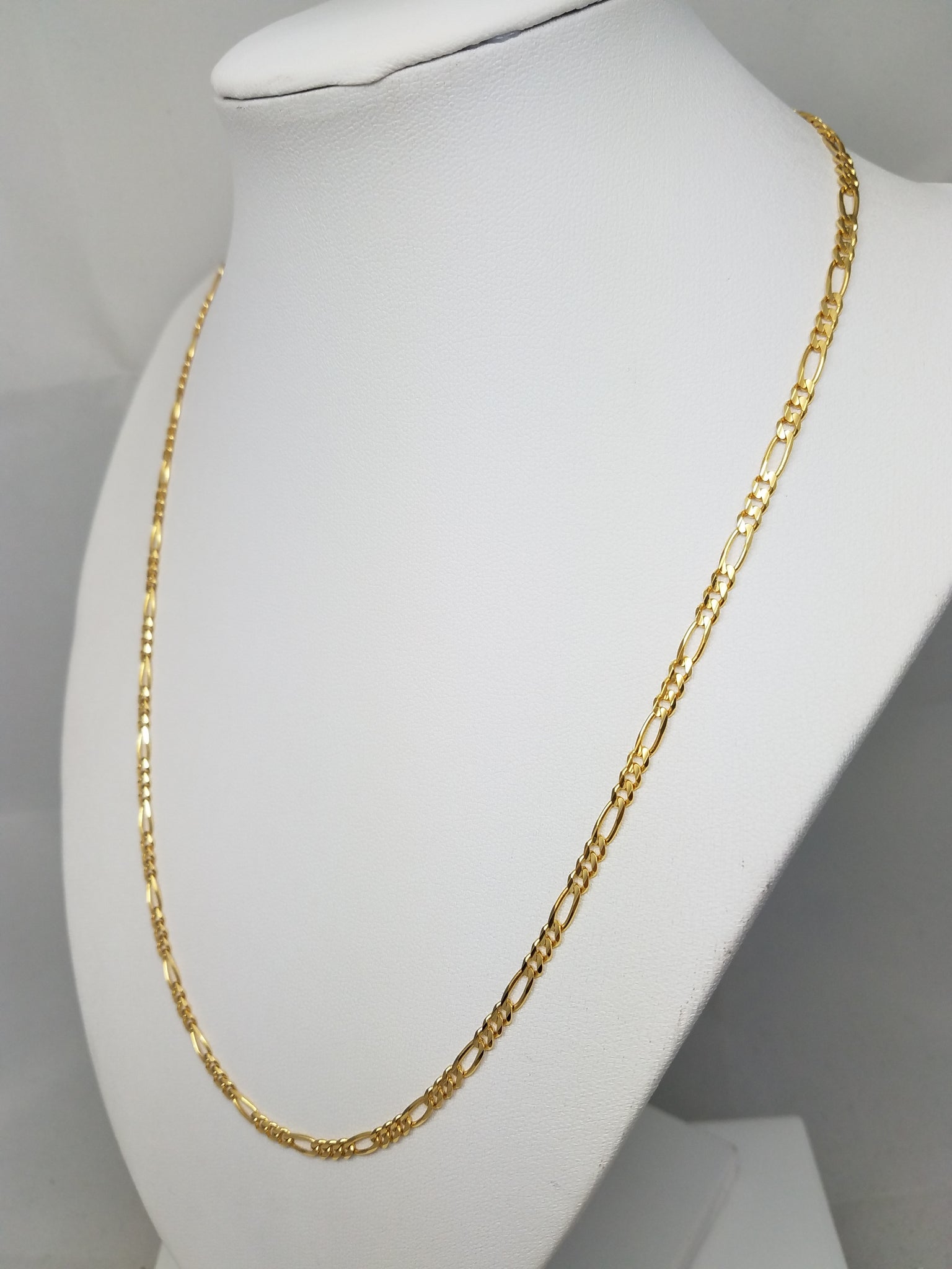 14k Yellow Gold Figaro Link 19.75" Necklace