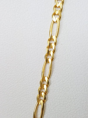 14k Yellow Gold Figaro Link 19.75" Necklace